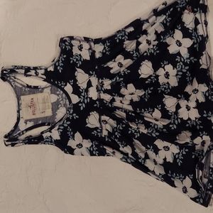 Hollister blue and white floral top